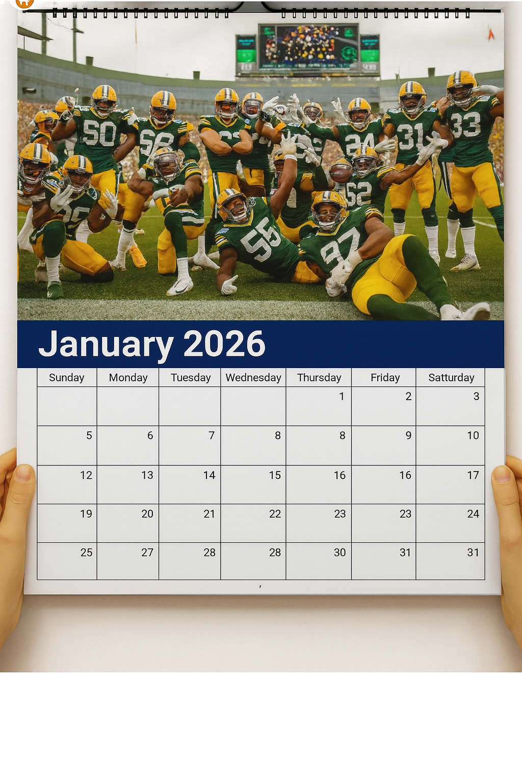 Green Bay Packers 2026 Calendar And Football Schedule