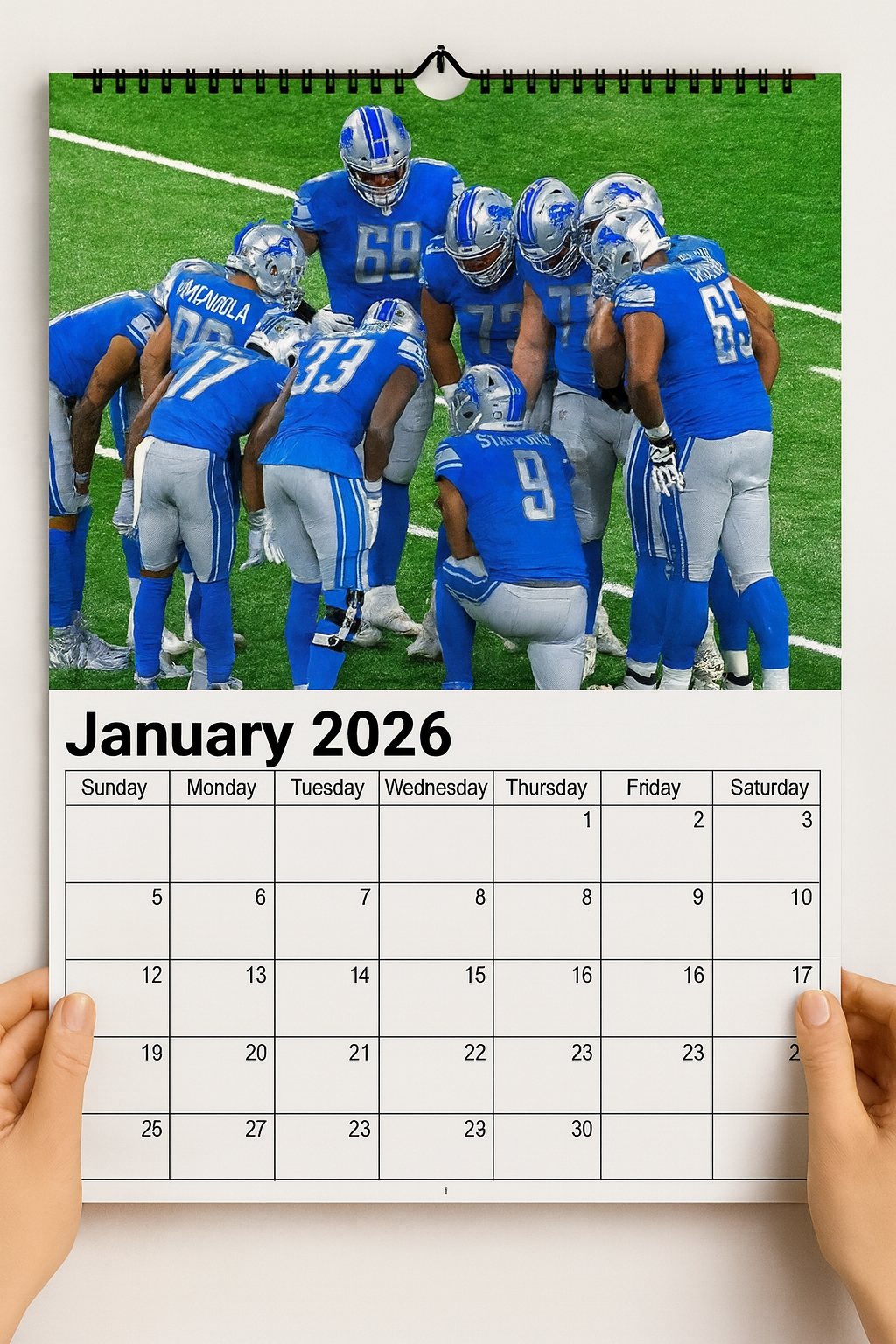 Detroit Lions 2026 Calendar And Football Schedule