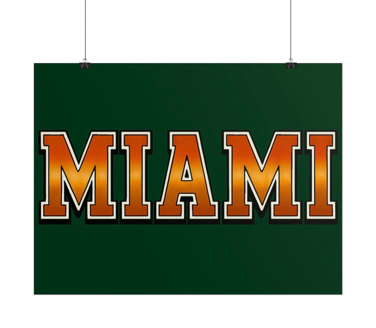 Miami Hurricane Football Poster 18x24in gloss finish