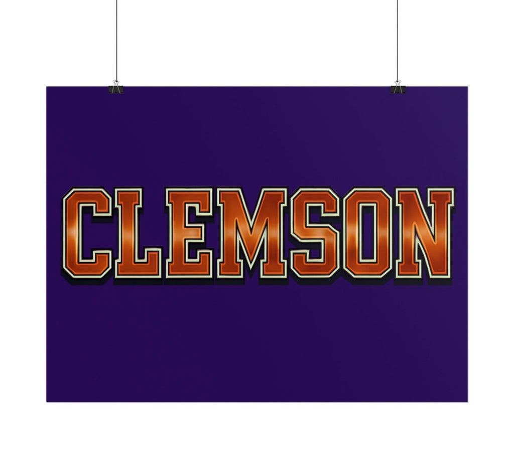 Clemson Tigers Football Poster 18x24in gloss finish