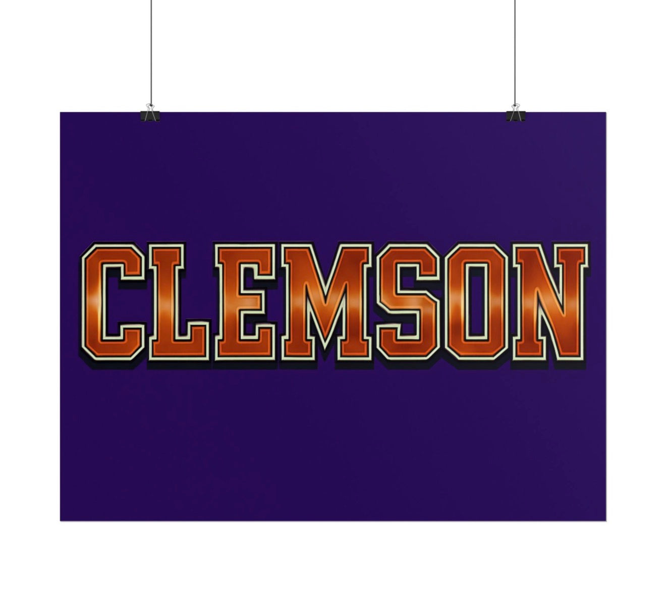 Clemson Tigers Football Poster 18x24in gloss finish