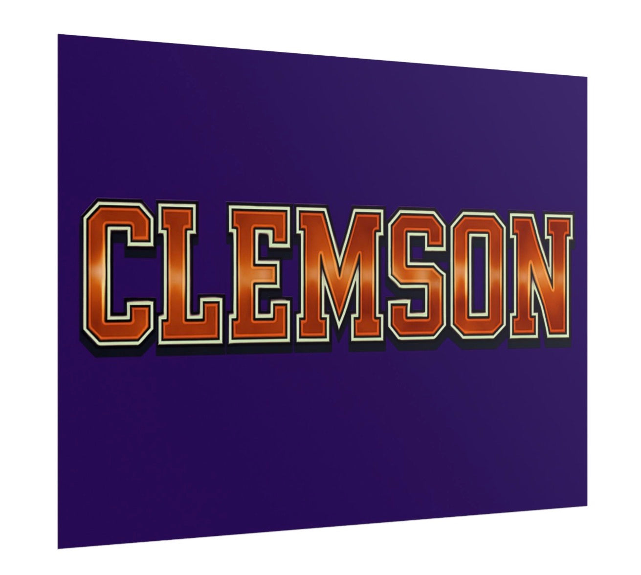 Clemson Tigers Football Poster 18x24in gloss finish