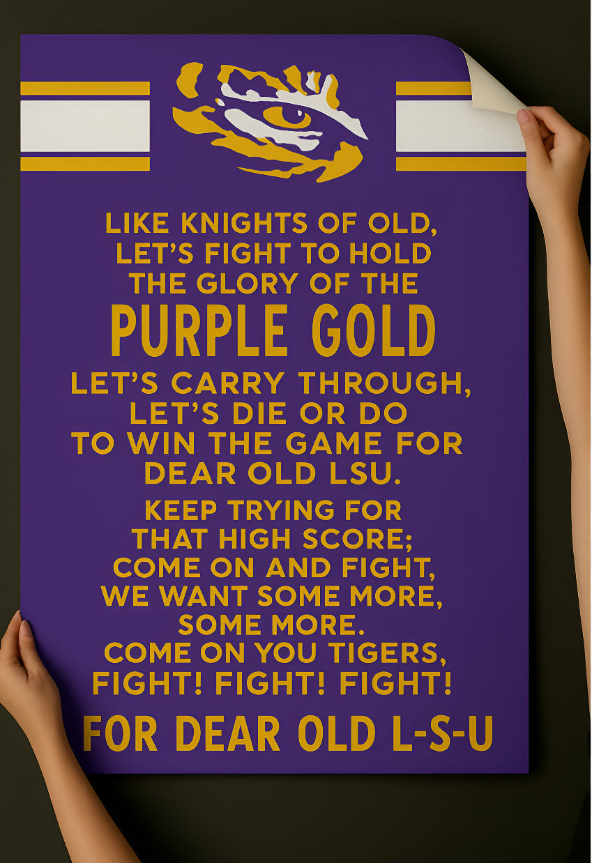LSU Tigers Fight Song Poster 13in x 19in