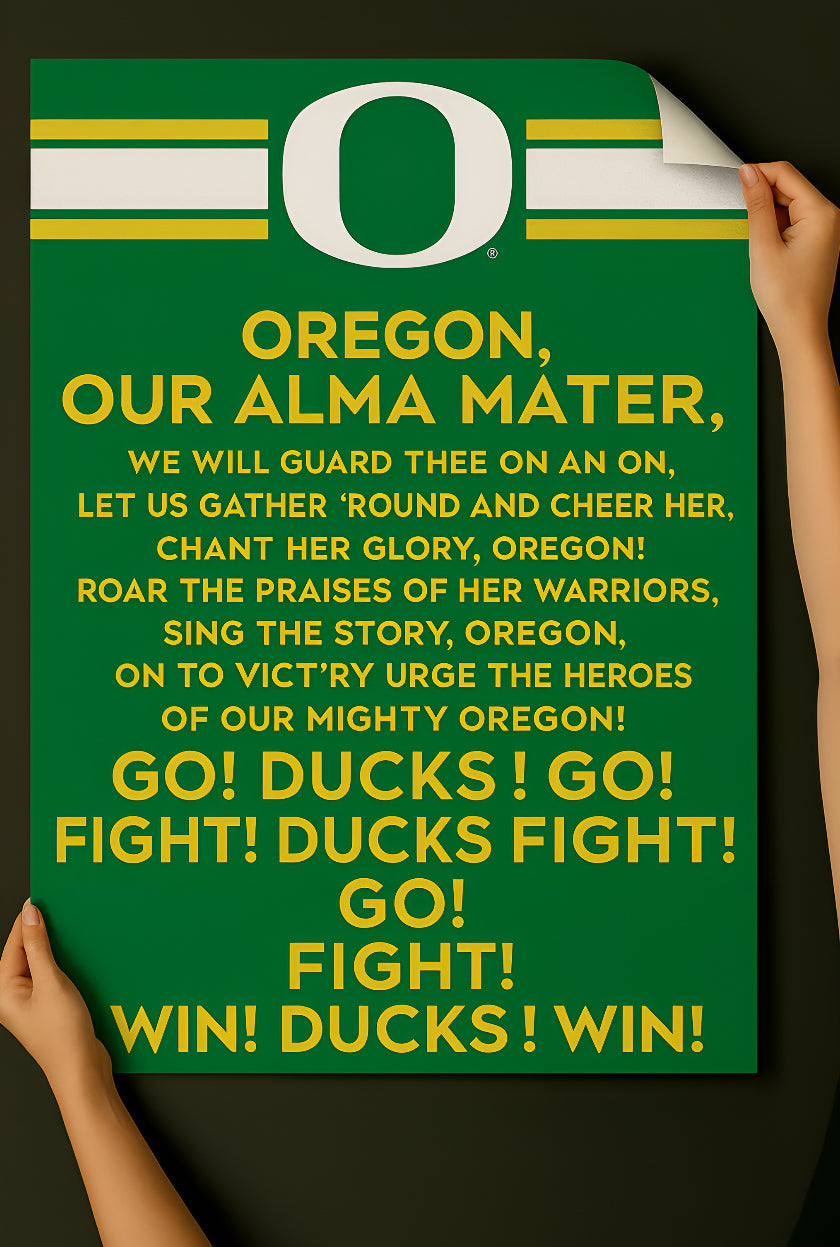Oregon Ducks Fight Song Poster 13in x 19in