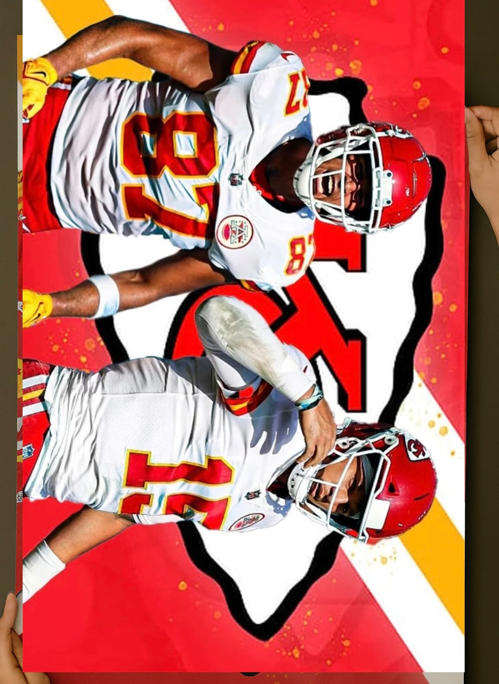 Kansas City Chiefs Travis Kelce Patrick Mahomes Poster 16.5in x 20.5in Poster